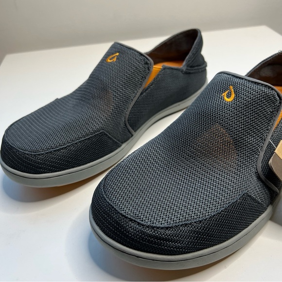 OluKai Nohea Mesh Comfort Shoes Mens 10.5 Gray Slip On Drop In Heel New - Picture 4 of 14